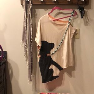 One shoulder dog tee size large